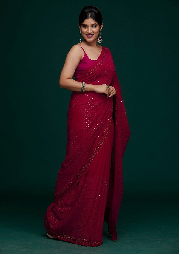 Koski Chokdi 01 New Designer Fancy Stylish Party Wear Designer Georgette Saree Collection